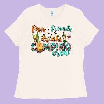 Ladies Tee fires friends drinks camping crew