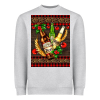 Heather Grey beer bottles with mistletoe Heavyweight Sweatshirt - AdoDesignShop