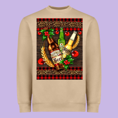 Beer Bottles With Mistletoe Heavyweight Sweatshirt Designed By Adodesignshop