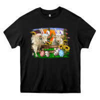 Black Easter Farm Cows Bunny Ears And Eggs Heavy Core Tee - RanaPortraitStore