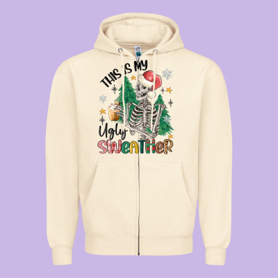 This Is My Ugly Zipper Hoodie Designed By Maliassmallbusiness