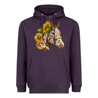 Plum appaloosa horse with sunflowers Heavyweight Hoodie - LillyAllenDesigns