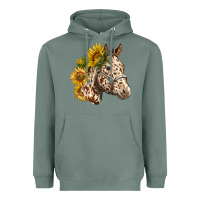 Sage appaloosa horse with sunflowers Heavyweight Hoodie - LillyAllenDesigns