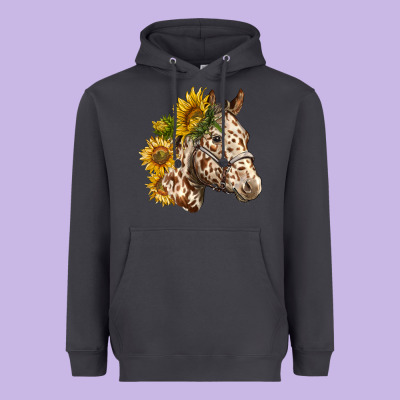 Appaloosa Horse With Sunflowers Heavyweight Hoodie Designed By Lillyallendesigns