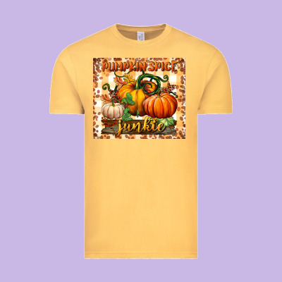 Pumpkin Spice Junkie Tumbler Vintage Tee Designed By Bundleandbundleshop