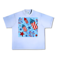Grape Ice 4th of july firecracker and star seamless  pattern Urban Heavy Tee - BundleAndBundleShop