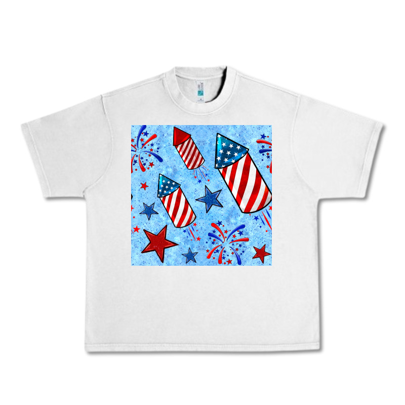 4th Of July Firecracker And Star Seamless  Pattern Urban Heavy Tee by BundleAndBundleShop | Teevron