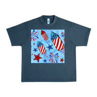 Midnight Navy 4th of july firecracker and star seamless  pattern Urban Heavy Tee - BundleAndBundleShop