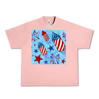 Salmon 4th of july firecracker and star seamless  pattern Urban Heavy Tee - BundleAndBundleShop