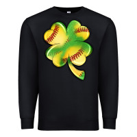 Black st. patrick's day clover softball Premium Sweatshirt - Artiststas