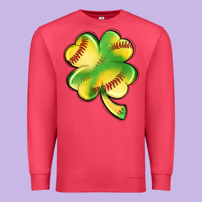 St. Patrick's Day Clover Softball Premium Sweatshirt Designed By Artiststas