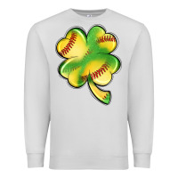 Dove Grey st. patrick's day clover softball Premium Sweatshirt - Artiststas