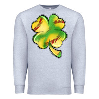 Heather Grey st. patrick's day clover softball Premium Sweatshirt - Artiststas
