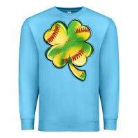 Ocean Blue st. patrick's day clover softball Premium Sweatshirt - Artiststas