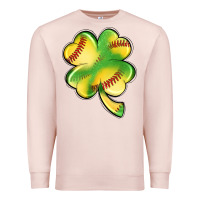 Pale Pink st. patrick's day clover softball Premium Sweatshirt - Artiststas