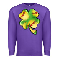 Purple st. patrick's day clover softball Premium Sweatshirt - Artiststas