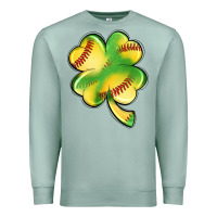 Seafoam st. patrick's day clover softball Premium Sweatshirt - Artiststas