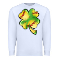 White st. patrick's day clover softball Premium Sweatshirt - Artiststas