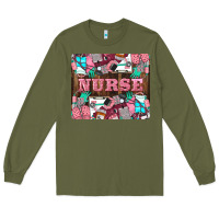 Army Green Nurse Long Sleeve Tee - LillyAllenDesigns