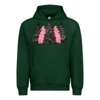 Forest Green pink christmas trees Urban Hoodie - CowGirlArtShop