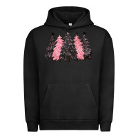 Pigment Black pink christmas trees Urban Hoodie - CowGirlArtShop