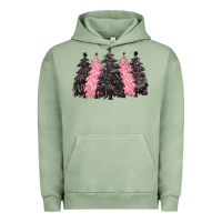 Pigment Oil Green pink christmas trees Urban Hoodie - CowGirlArtShop