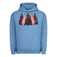 Pigment Pebble Blue pink christmas trees Urban Hoodie - CowGirlArtShop
