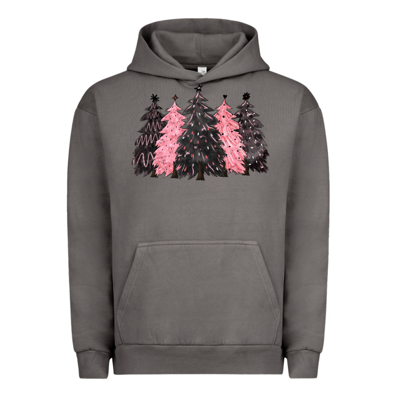 Pink Christmas Trees Urban Hoodie by CowGirlArtShop | Teevron