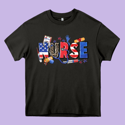 American Nurse Heavy Core Tee Designed By Zillion Design Studio