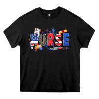 Black American nurse Heavy Core Tee - Zillion Design Studio