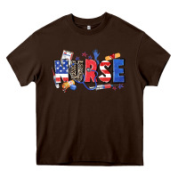Chocolate Brown American nurse Heavy Core Tee - Zillion Design Studio