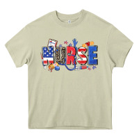 Mossy American nurse Heavy Core Tee - Zillion Design Studio