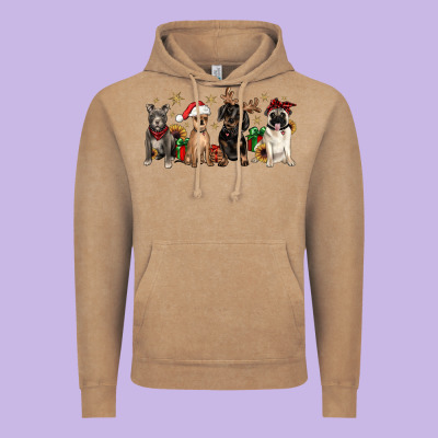 Christmas Chihuahua Pitbull Pug Dachshund Vintage Hoodie Designed By Jahusdesignshop