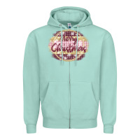 Seafoam merry christmas pink Zipper Hoodie - MaliasSmallBusiness