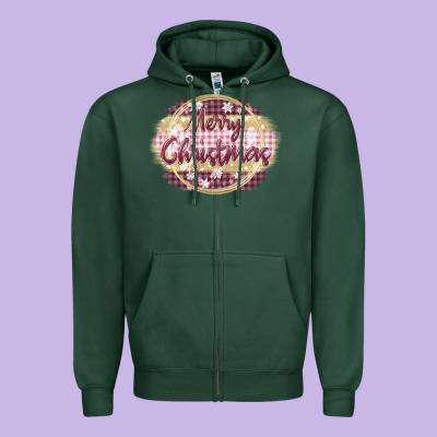 Merry Christmas Pink Zipper Hoodie Designed By Maliassmallbusiness