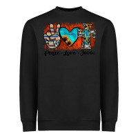 Black peace love jesus Heavyweight Sweatshirt - JahusDesignShop
