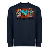 Navy peace love jesus Heavyweight Sweatshirt - JahusDesignShop