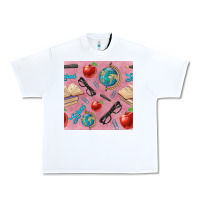White Teacher Seamless Pattern Urban Heavy Tee - BundleAndBundleShop