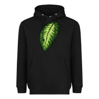 Black Dumb Cane Leaf Heavyweight Hoodie - LillyAllenDesigns