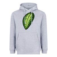 Heather Grey Dumb Cane Leaf Heavyweight Hoodie - LillyAllenDesigns