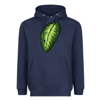 Navy Dumb Cane Leaf Heavyweight Hoodie - LillyAllenDesigns