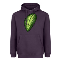 Plum Dumb Cane Leaf Heavyweight Hoodie - LillyAllenDesigns
