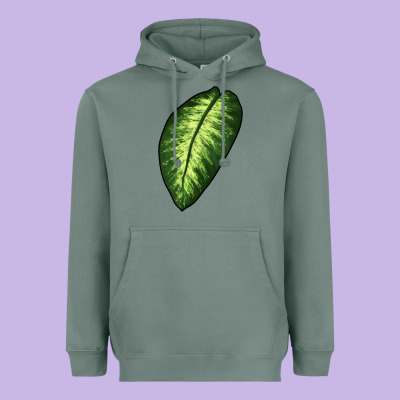 Dumb Cane Leaf Heavyweight Hoodie Designed By Lillyallendesigns
