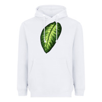 White Dumb Cane Leaf Heavyweight Hoodie - LillyAllenDesigns