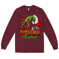 Burgundy christmas character hand physician assistant Long Sleeve Tee - NancyCooperArtShop