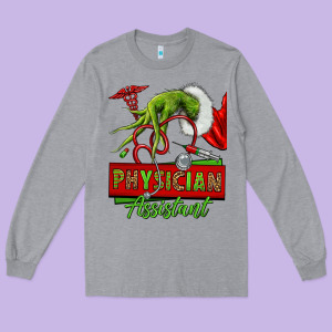 Christmas Character Hand Physician Assistant Long Sleeve Tee Designed By Nancycooperartshop