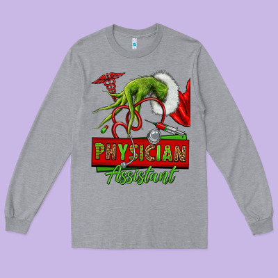Christmas Character Hand Physician Assistant Long Sleeve Tee Designed By Nancycooperartshop
