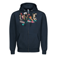 Navy love nurse Zipper Hoodie - NancyCooperArtShop