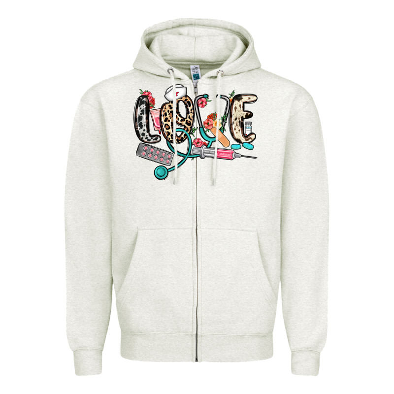 Love Nurse Zipper Hoodie by NancyCooperArtShop | Teevron