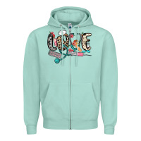 Seafoam love nurse Zipper Hoodie - NancyCooperArtShop